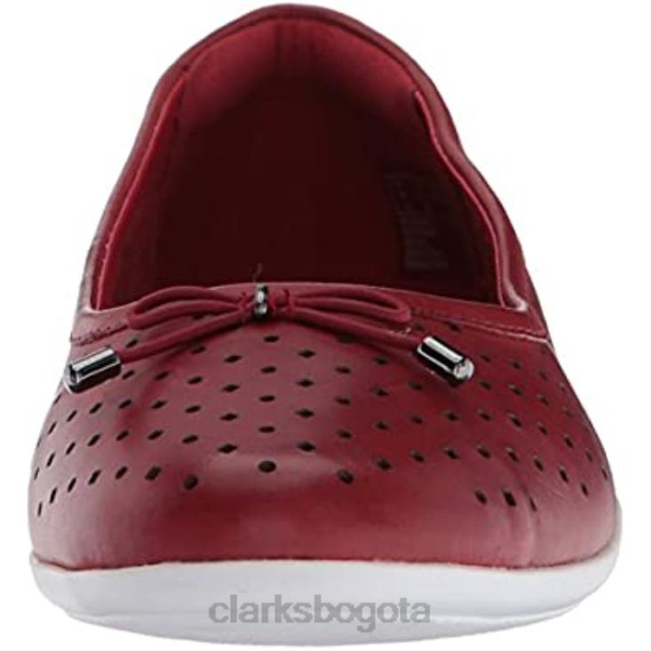 Clarks 0DX8L1331 Bailarina de mujer clarks Gracellea de piel roja mujer cuero rojo