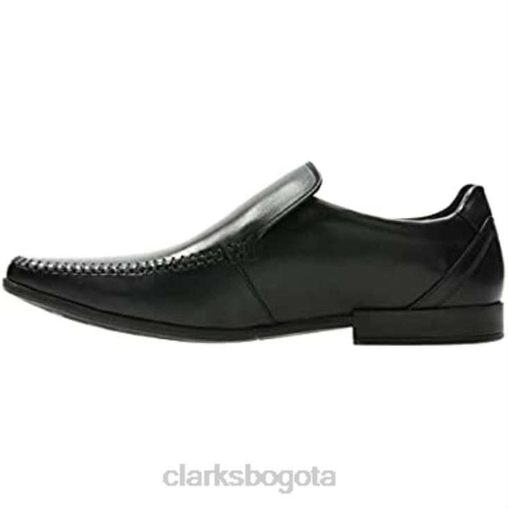 Clarks 0DX8L1333 zapatos de cuero con costura glement negro clarks hombres