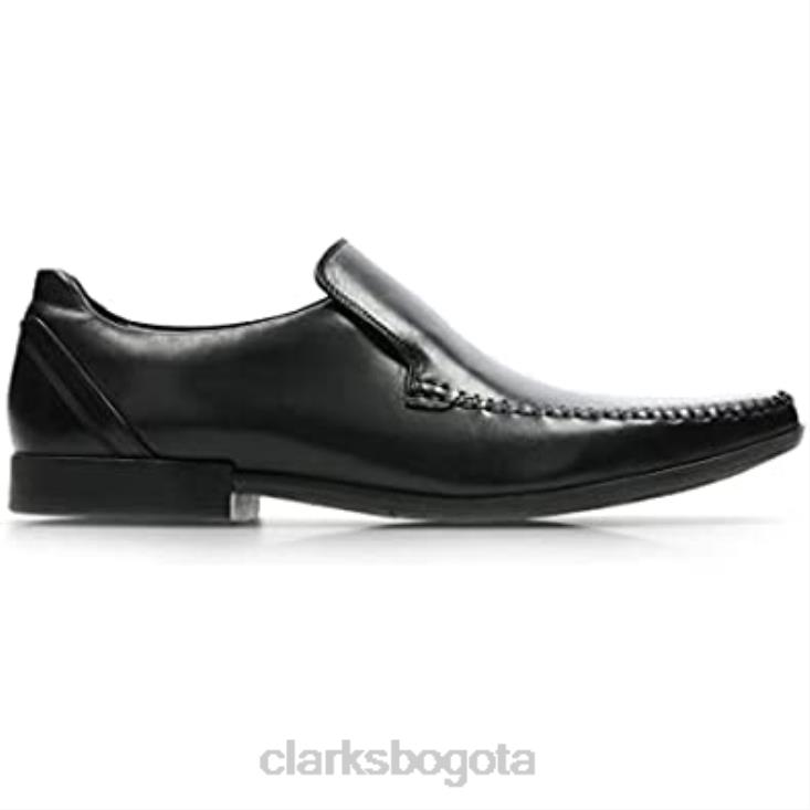 Clarks 0DX8L1333 zapatos de cuero con costura glement negro clarks hombres
