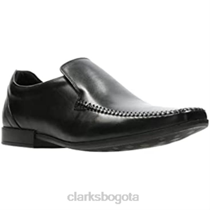 Clarks 0DX8L1333 zapatos de cuero con costura glement negro clarks hombres