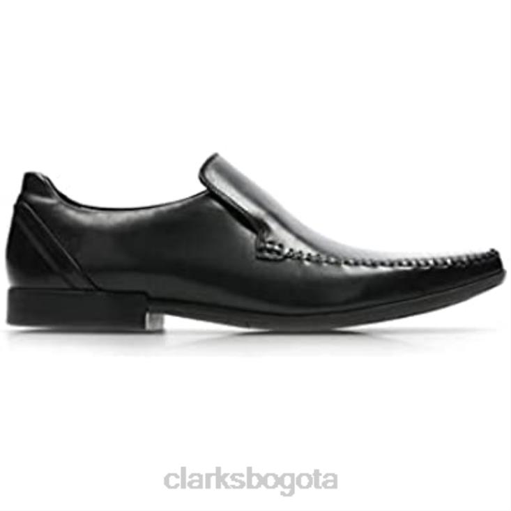 Clarks 0DX8L1333 zapatos de cuero con costura glement negro clarks hombres
