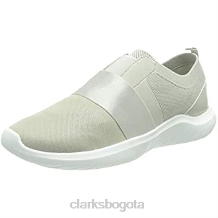 Clarks 0DX8L1338 Zapatilla Clarks Nova Lumis para mujer champán metalizado textil mujer textil metálico champán