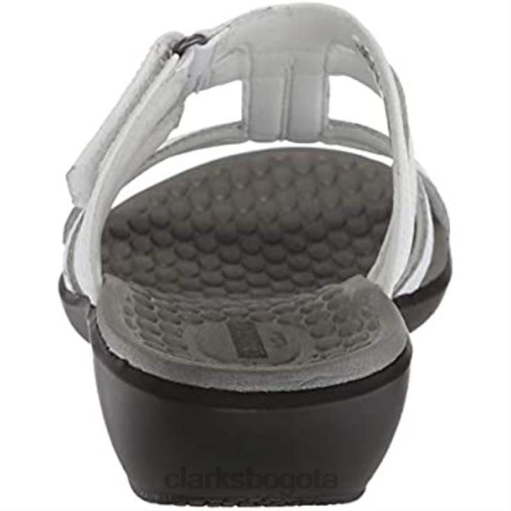 Clarks 0DX8L1339 Sandalia Clarks Sonar Pilot de piel blanca para mujer mujer cuero blanco