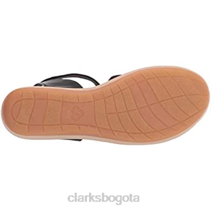 Clarks 0DX8L1346 Sandalia Clarks Step Cali Coast con cuña para mujer tejido textil negro mujer punto textil negro