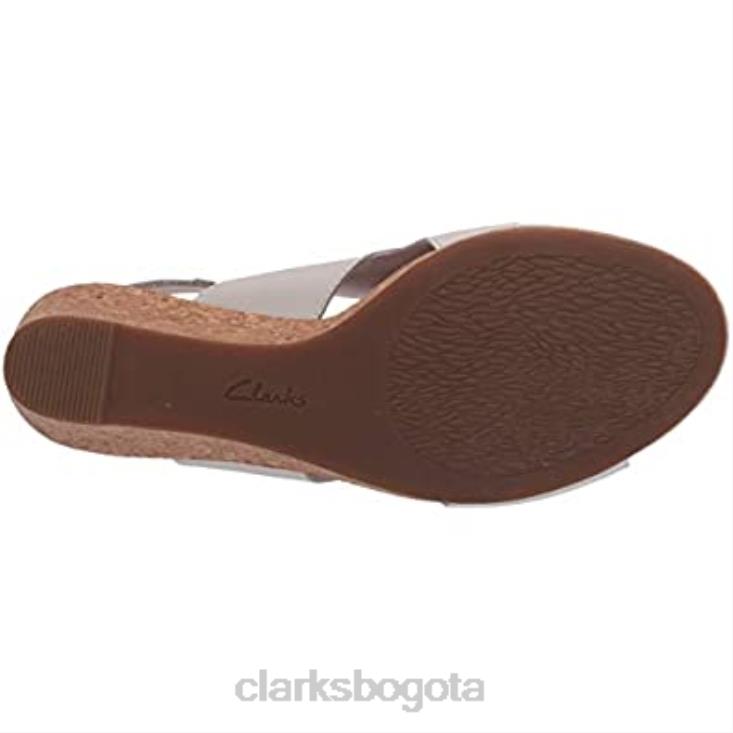 Clarks 0DX8L1350 sandalia con cuña lafley joy para mujer de cuero blanco clarks mujer