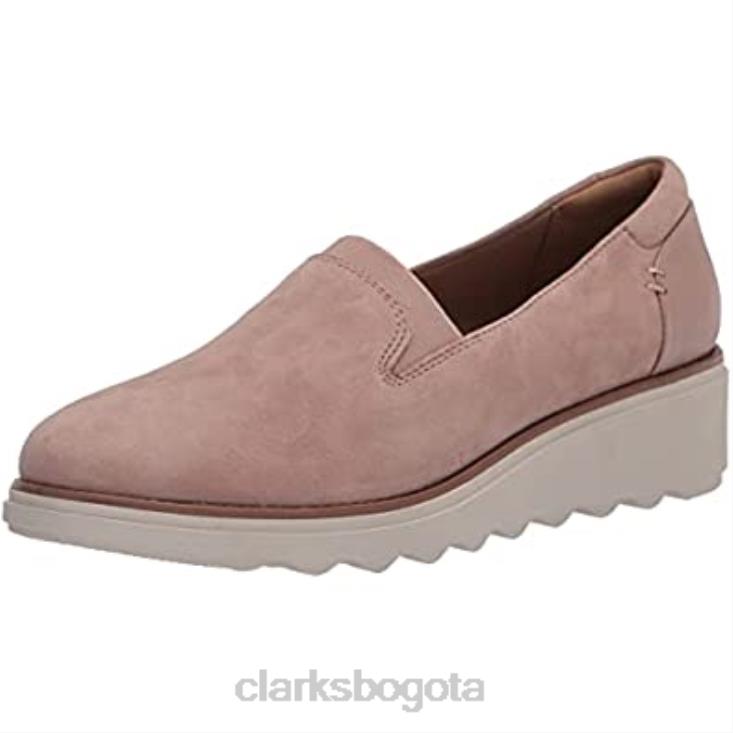 Clarks 0DX8L1351 mocasín sharon dolly mujer clarks ante rosa polvoriento mujer ante rosa polvoriento