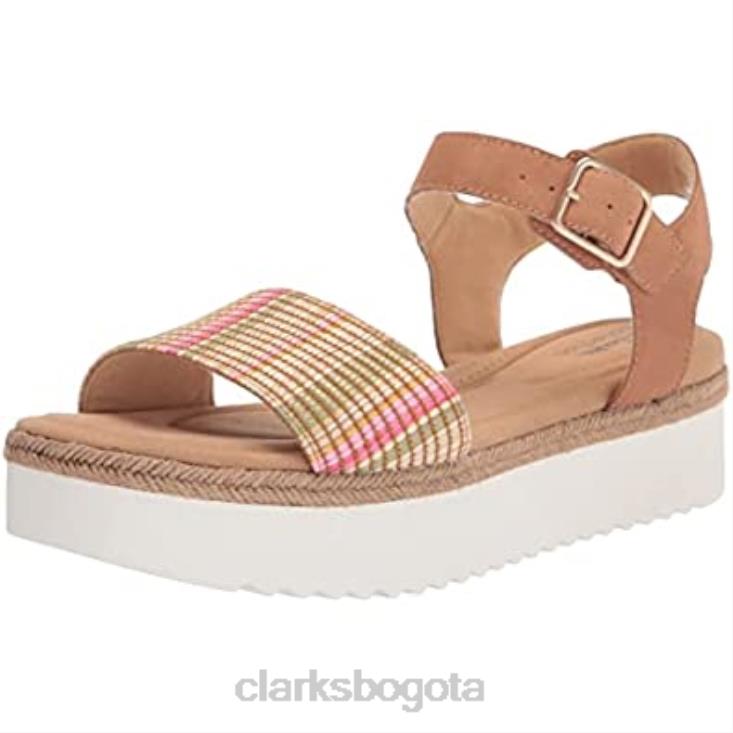 Clarks 0DX8L1352 Sandalia plana clarks lana Shore combinada color tostado claro para mujer mujer combinación bronceado claro