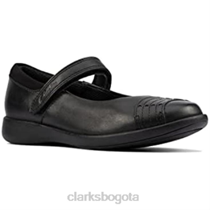 Clarks 0DX8L1356 etch beam niños cuero negro niña zapatos colegiales merceditas clarks niños