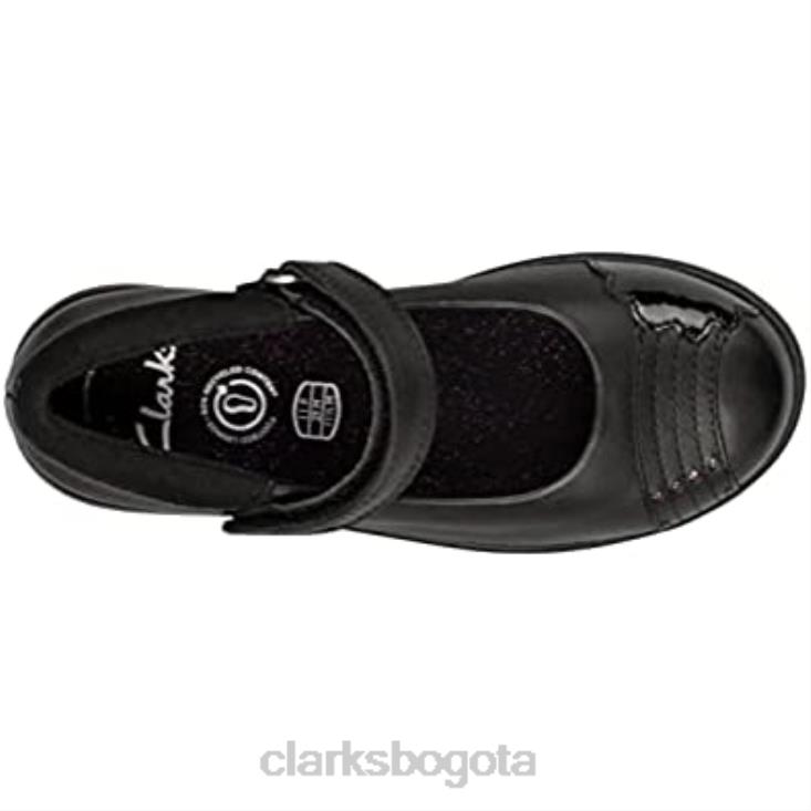 Clarks 0DX8L1356 etch beam niños cuero negro niña zapatos colegiales merceditas clarks niños