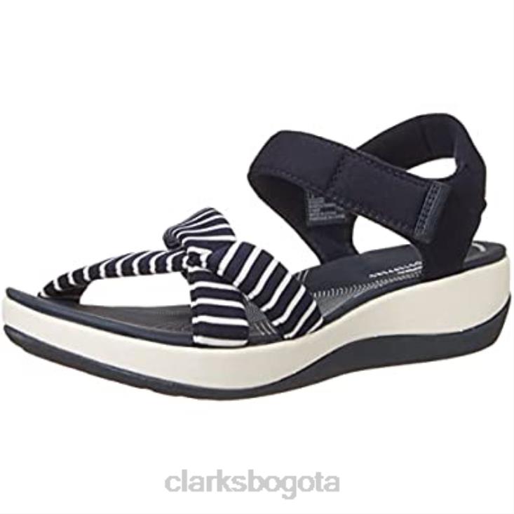 Clarks 0DX8L1359 sandalia plana arla gracie mujer clarks marino blanco textil mujer textil blanco marino