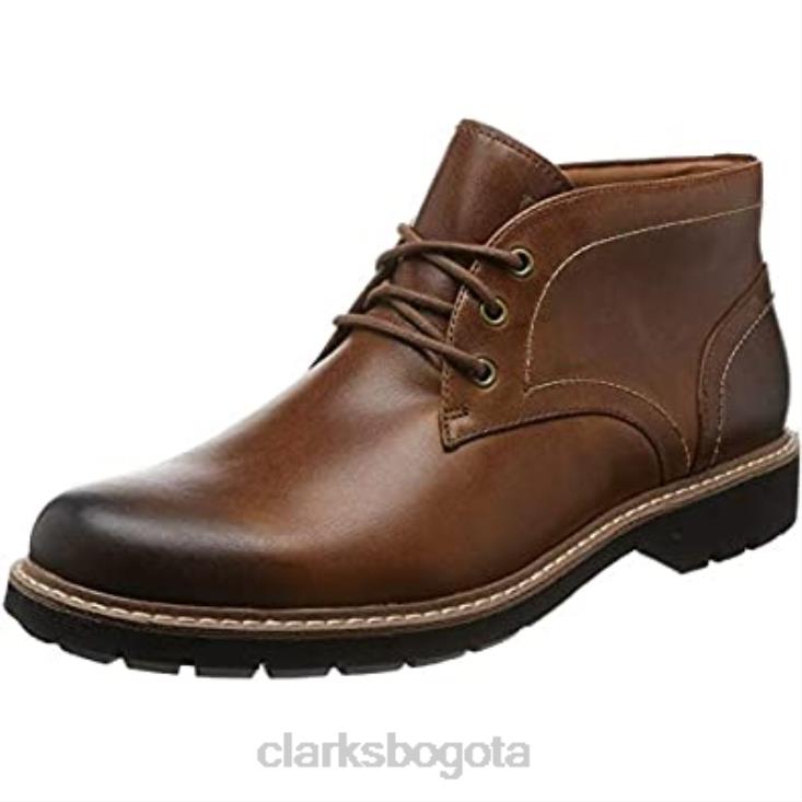 Clarks 0DX8L1360 botas clarks batcombe lo de cuero tostado oscuro para hombre hombres cuero bronceado oscuro