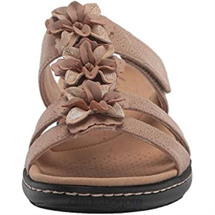 Clarks 0DX8L1366 sandalia plana mujer laurieann judi arena polipiel combi clarks mujer combi piel sintética arena
