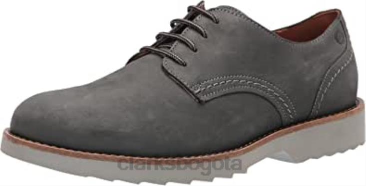 Clarks 0DX8L1367 hombre fallhill plaoxford clarks nubuck gris hombres nubuck gris