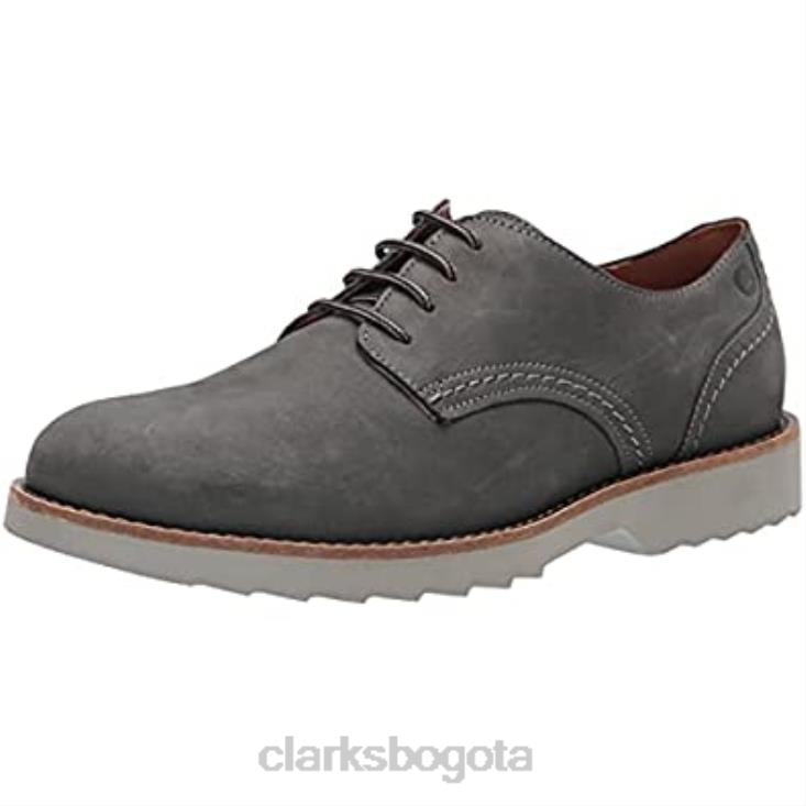 Clarks 0DX8L1367 hombre fallhill plaoxford clarks nubuck gris hombres nubuck gris