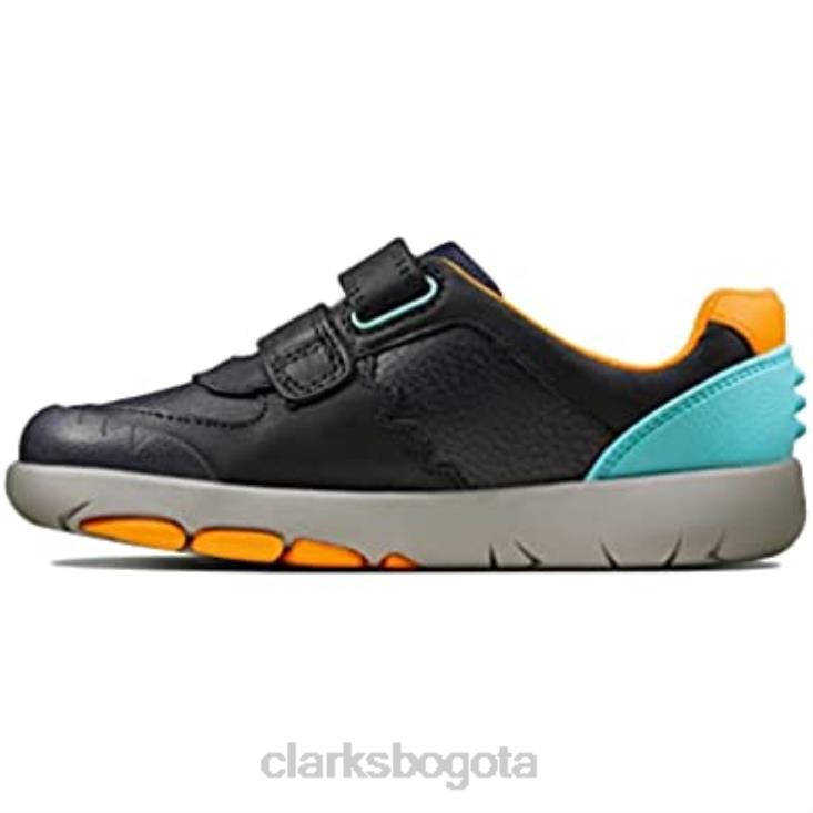 Clarks 0DX8L1369 Zapatos casual de niño azul marino combi de Clarks \rex quest k\ niños azul marino combinado azul