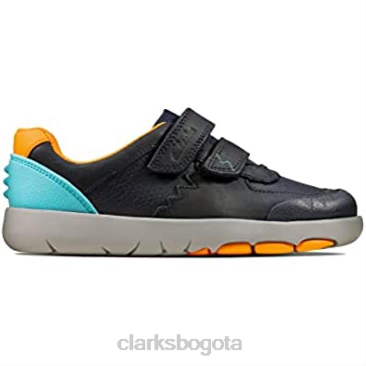 Clarks 0DX8L1369 Zapatos casual de niño azul marino combi de Clarks \rex quest k\ niños azul marino combinado azul