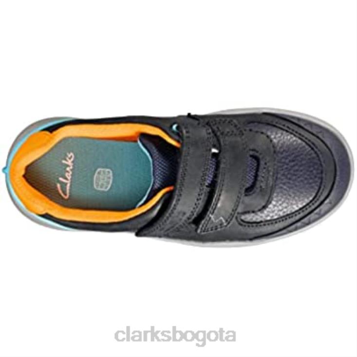 Clarks 0DX8L1369 Zapatos casual de niño azul marino combi de Clarks \rex quest k\ niños azul marino combinado azul