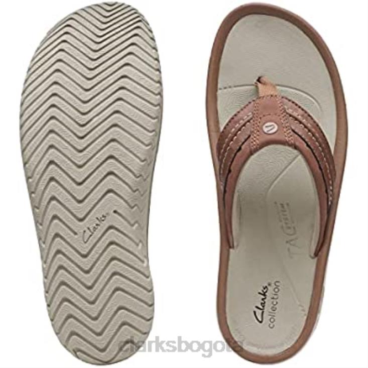 Clarks 0DX8L1372 clarks chanclas wesley post color canela sintético para hombre hombres bronceado sintético
