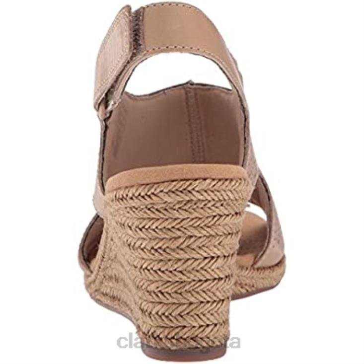 Clarks 0DX8L1373 mujer lafley rosen plataforma clarks arena cuero mujer cuero arena