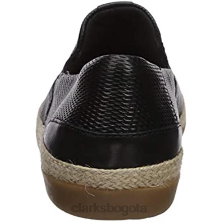 Clarks 0DX8L138 Mocasín Clarks mujer danelly iris plano piel negro mujer cuero negro