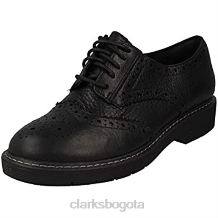 Clarks 0DX8L1384 Oxfords Clarks Witcombe Dawn para mujer negros mujer negro