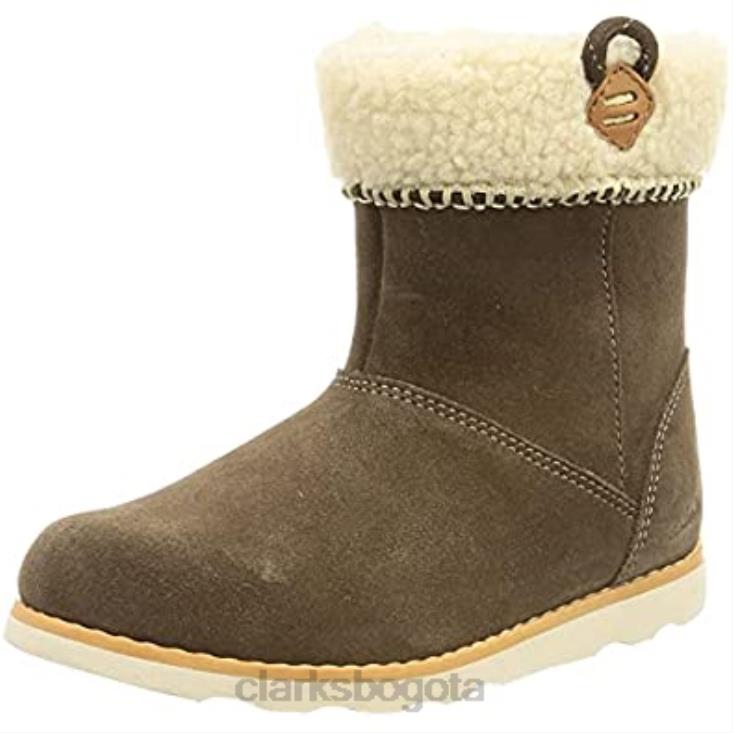 Clarks 0DX8L1386 Botas de nieve Clarks Crown Loop T para niña ante color nogal niños gamuza nogal