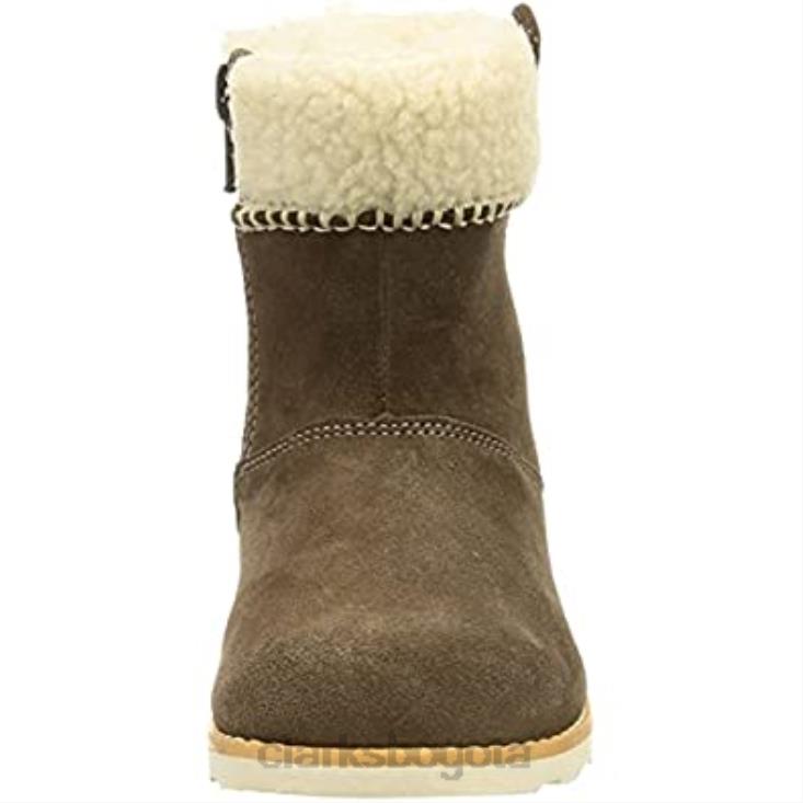 Clarks 0DX8L1386 Botas de nieve Clarks Crown Loop T para niña ante color nogal niños gamuza nogal