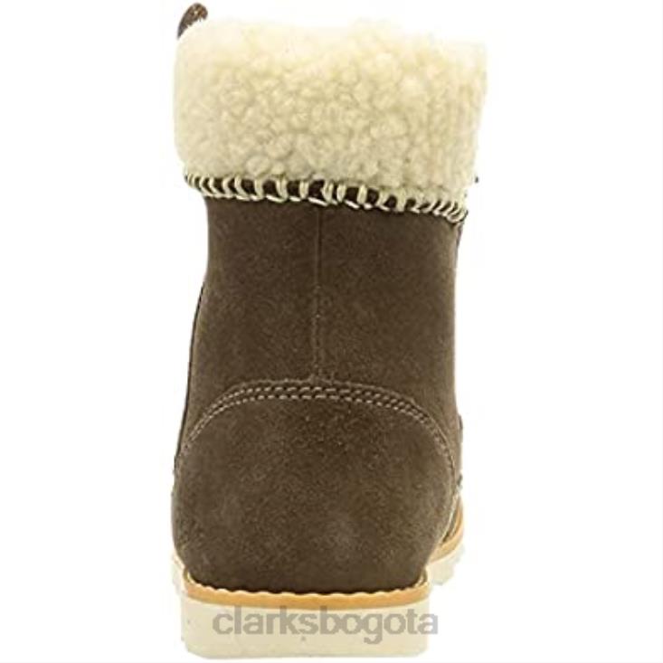 Clarks 0DX8L1386 Botas de nieve Clarks Crown Loop T para niña ante color nogal niños gamuza nogal