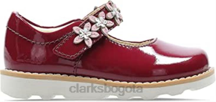 Clarks 0DX8L1388 zapatos mary jane para niños con charol de cereza y pétalos de corona 6 g de cereza clarks niños