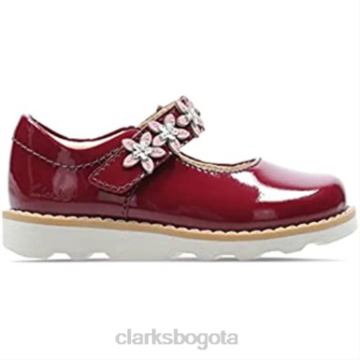 Clarks 0DX8L1388 zapatos mary jane para niños con charol de cereza y pétalos de corona 6 g de cereza clarks niños
