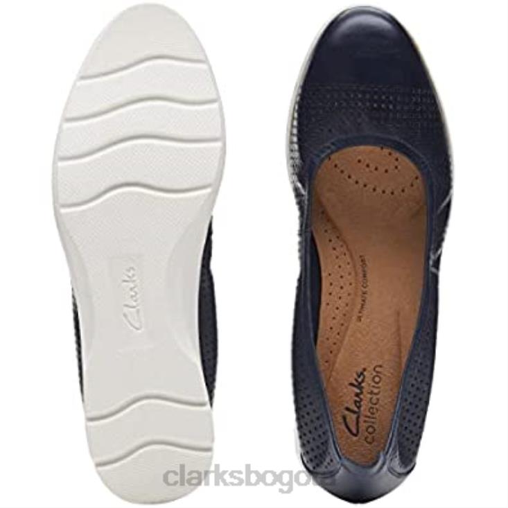 Clarks 0DX8L1391 bailarinas jenette facilidad mujer clarks azul marino cuero mujer