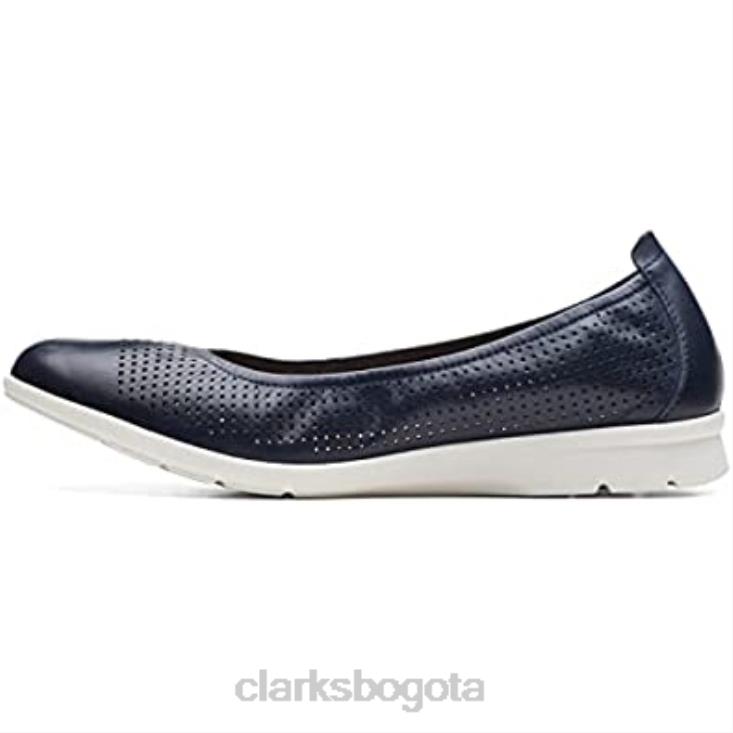 Clarks 0DX8L1392 Bailarinas clarks jenette facilidad de mujer en piel azul marino mujer