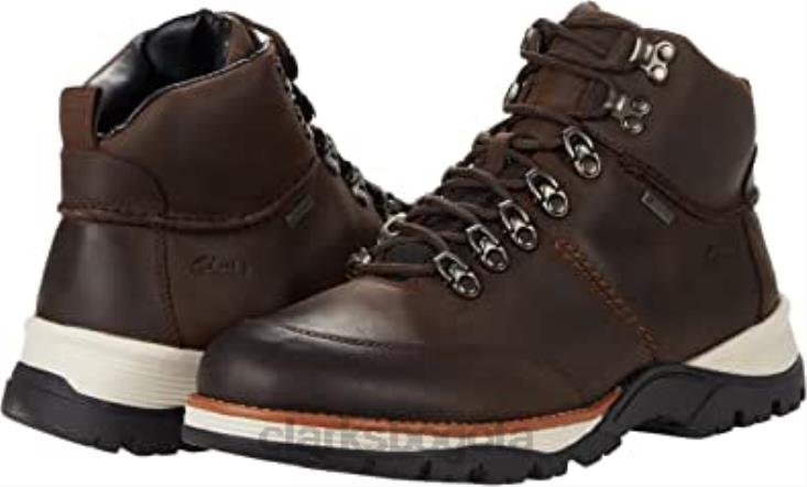 Clarks 0DX8L1397 topton pine gtx clarks cuero aceitoso marrón oscuro unisexo cuero aceitoso marrón oscuro