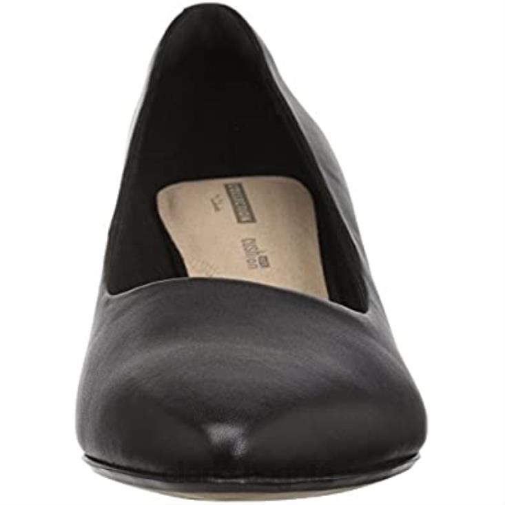 Clarks 0DX8L1400 Zapatos de salón clarks linvale jerica de piel negra para mujer mujer cuero negro