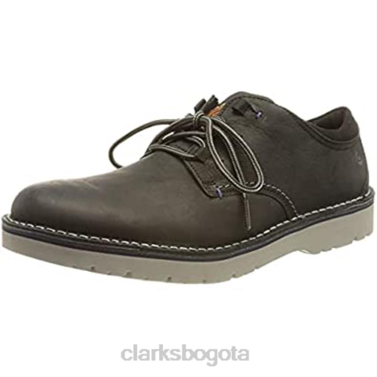 Clarks 0DX8L1402 Clarks Eastford Low Oxford de cuero negro para hombre hombres cuero negro