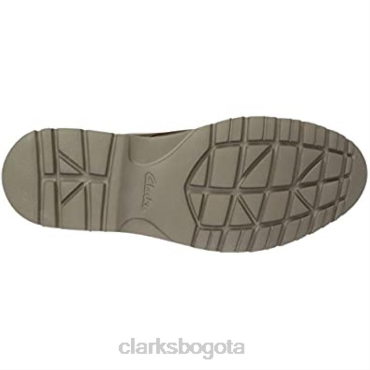 Clarks 0DX8L1403 Botín clarks vargo rise de cuero color canela oscuro para hombre hombres