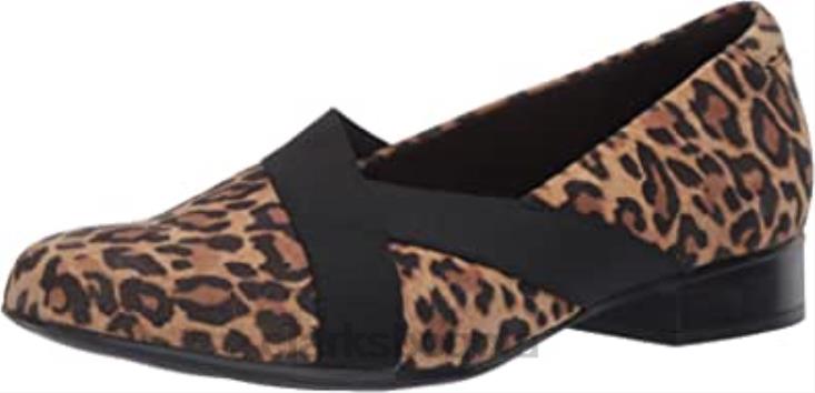 Clarks 0DX8L1405 mocasines clarks juliet dahlia de ante de leopardo tostado para mujer mujer gamuza de leopardo bronceado