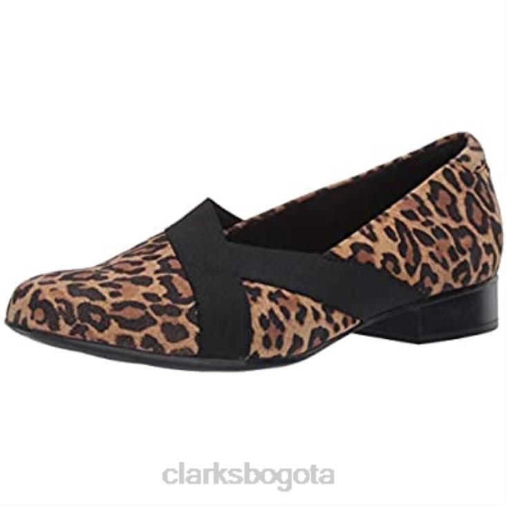 Clarks 0DX8L1405 mocasines clarks juliet dahlia de ante de leopardo tostado para mujer mujer gamuza de leopardo bronceado