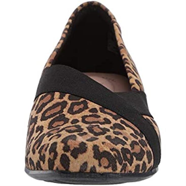 Clarks 0DX8L1405 mocasines clarks juliet dahlia de ante de leopardo tostado para mujer mujer gamuza de leopardo bronceado