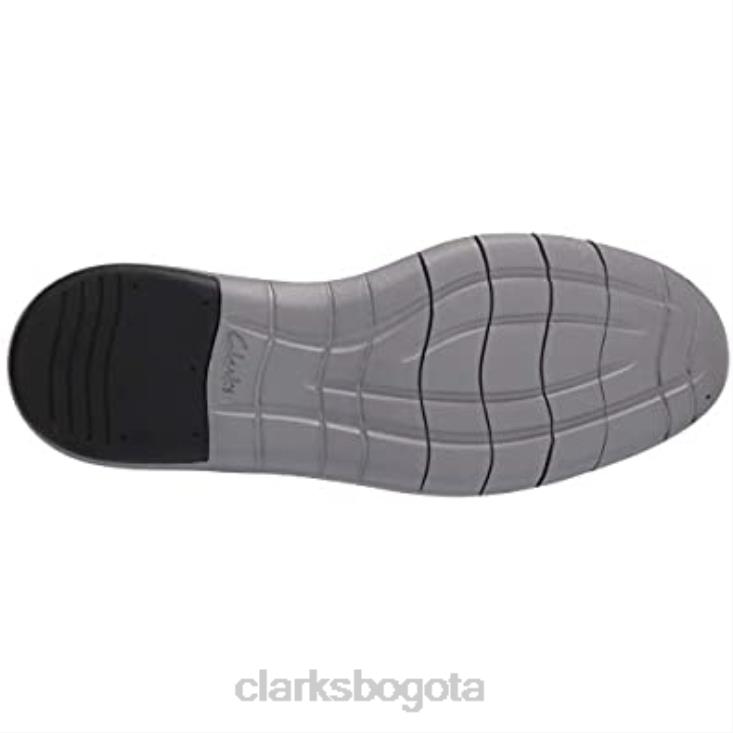 Clarks 0DX8L1410 Clarks draper cap oxford de hombre de piel negra con suela gris hombres cuero negro con suela gris