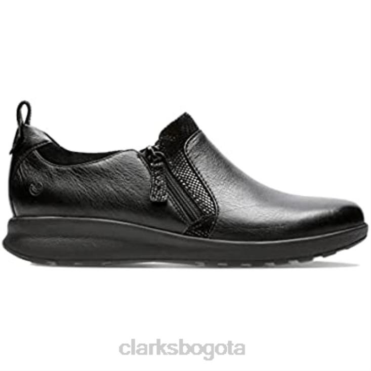 Clarks 0DX8L1411 Mocasines clarks un adorn con cremallera para mujer en negro mujer negro