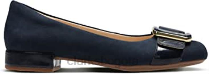 Clarks 0DX8L1413 zapatos de tacón bajo sin cordones para mujer rosabella faye clarks azul marino unisexo Azul marino