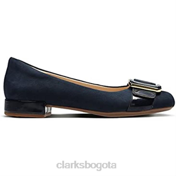 Clarks 0DX8L1413 zapatos de tacón bajo sin cordones para mujer rosabella faye clarks azul marino unisexo Azul marino