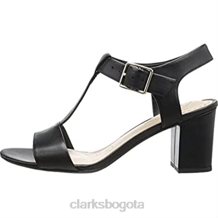 Clarks 0DX8L1424 Clarks sandalias informales con tira en T y puntera abierta de cuero smart deva para mujer mujer