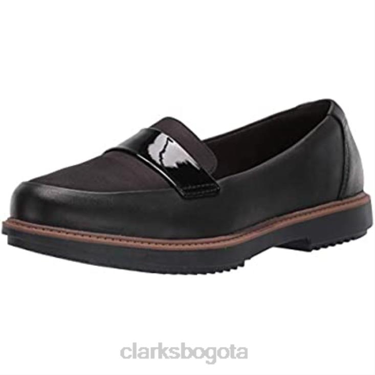 Clarks 0DX8L1425 Mocasines clarks raisie arlie de cuero negro combinado textil para mujer mujer combi textil cuero negro