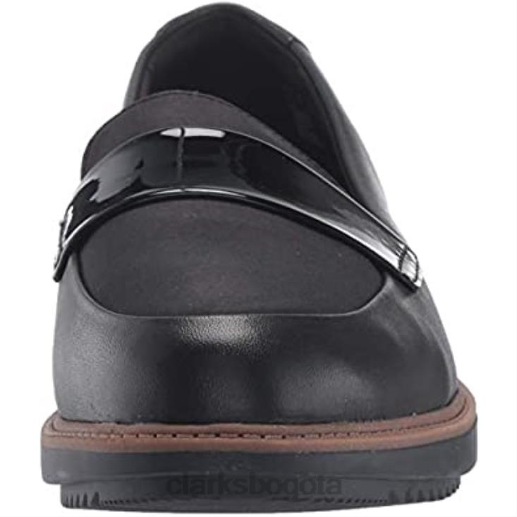 Clarks 0DX8L1425 Mocasines clarks raisie arlie de cuero negro combinado textil para mujer mujer combi textil cuero negro