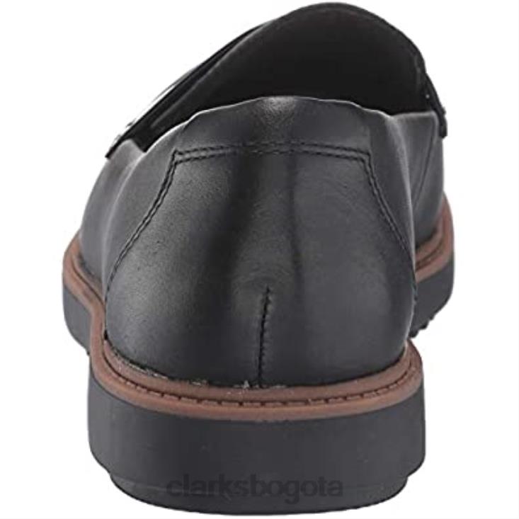 Clarks 0DX8L1425 Mocasines clarks raisie arlie de cuero negro combinado textil para mujer mujer combi textil cuero negro