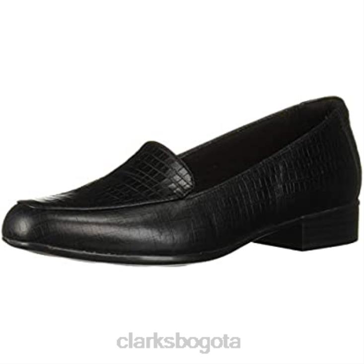 Clarks 0DX8L1428 mocasines juliet lora de mujer con estampado de piel de cocodrilo negro clarks mujer estampado de piel de cocodrilo negro