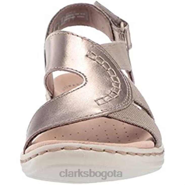 Clarks 0DX8L1430 sandalia leisa joy mujer peltre metalizado piel textil clarks mujer textil de cuero metalizado peltre