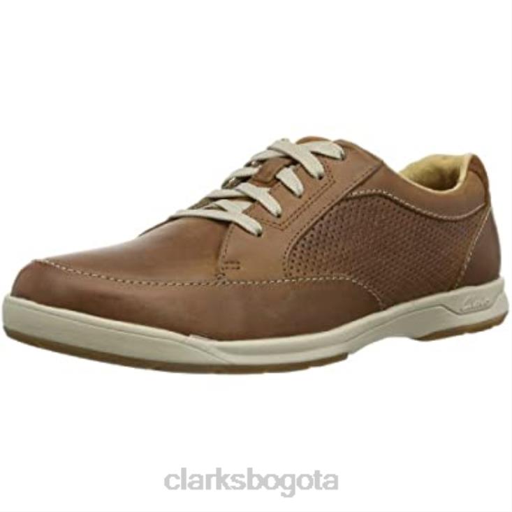 Clarks 0DX8L1433 Clarks Stafford Park5 Derby de cuero marrón tostado para hombre hombres cuero marrón tostado